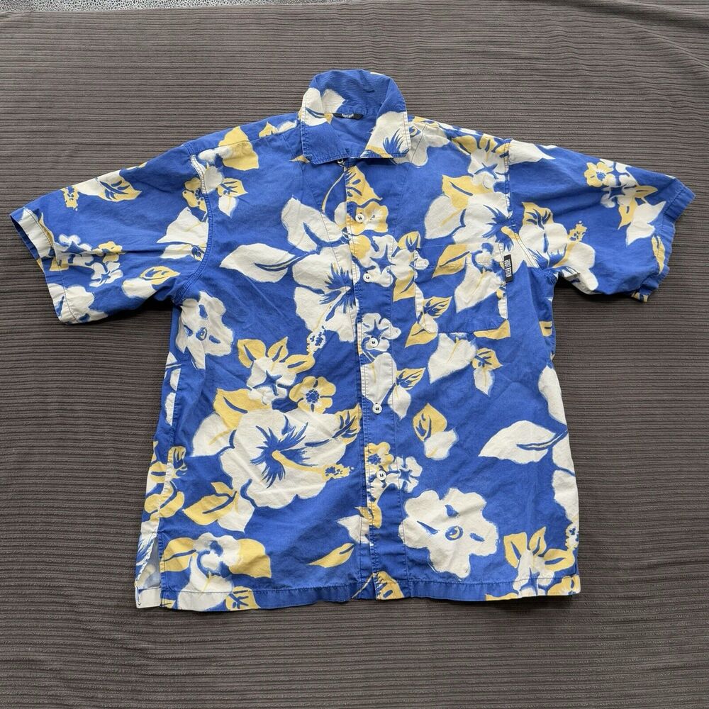 Killer Loop Hawaiian Shirt Men Large Floral‎ Print Short Sleeve Vacation Beach.